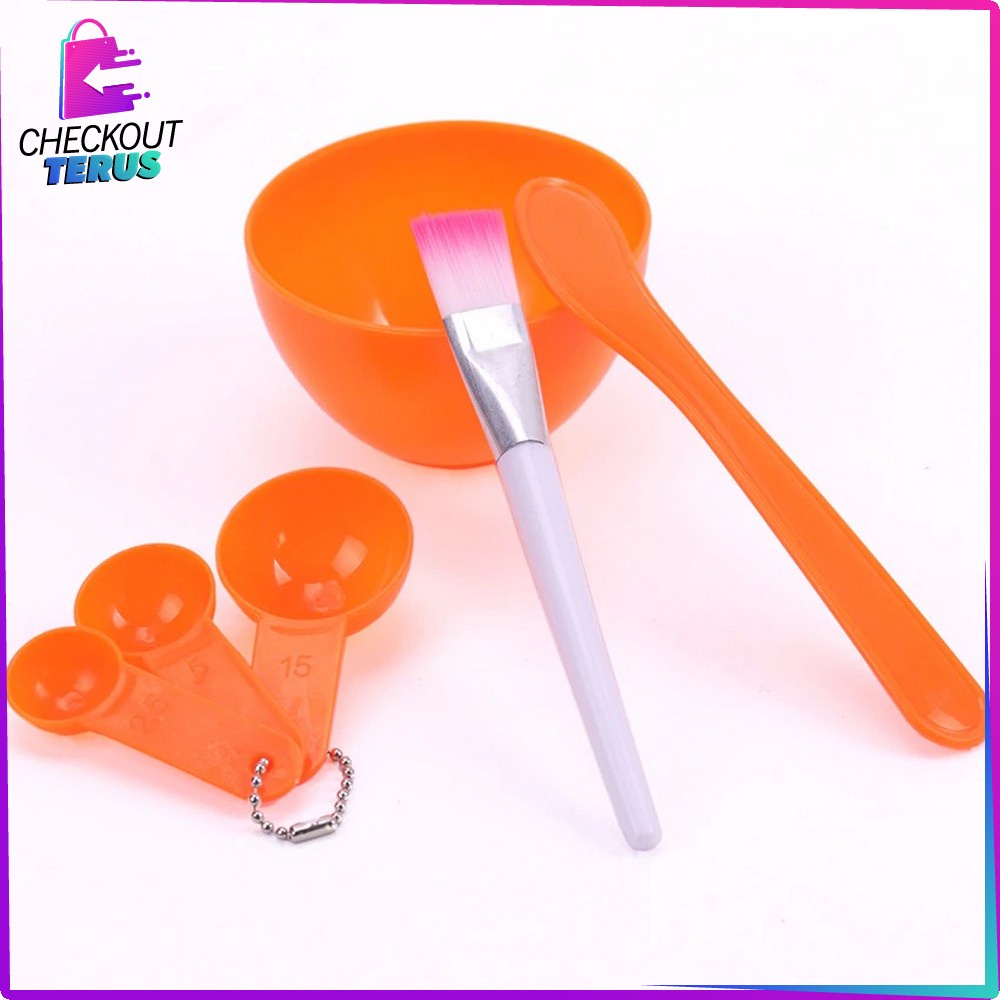 CT K28 Mangkok Masker Set 4IN1 Mask Bowl Mangkuk Set Dengan Kuas Sendok dan Pengaduk Masker Alat Perawatan Wajah