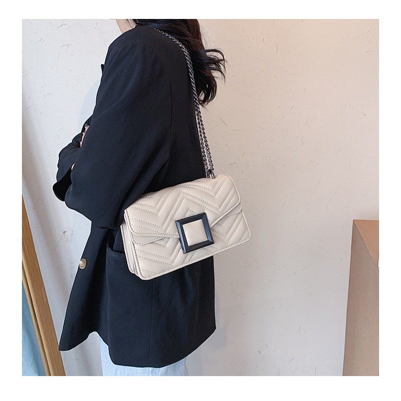 BJ2732 - BLACK/KHAKI/RED/WHITE - TAS SLEMPANG TALI RANTAI TAS WANITA FASHION IMPORT MODIS ELEGAN TERMURAH TERLARIS TERBARU BAGSTORE JAKARTA TAS BATAM BQ2902 CR7438 LT1359 JT732