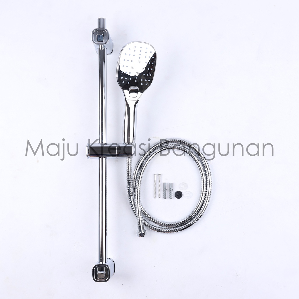 Shower Tiang Soligen SJ37 Set SJ 37 Kepala Kamar Mandi Hand Column Bathtub Toilet Chrome Hitam