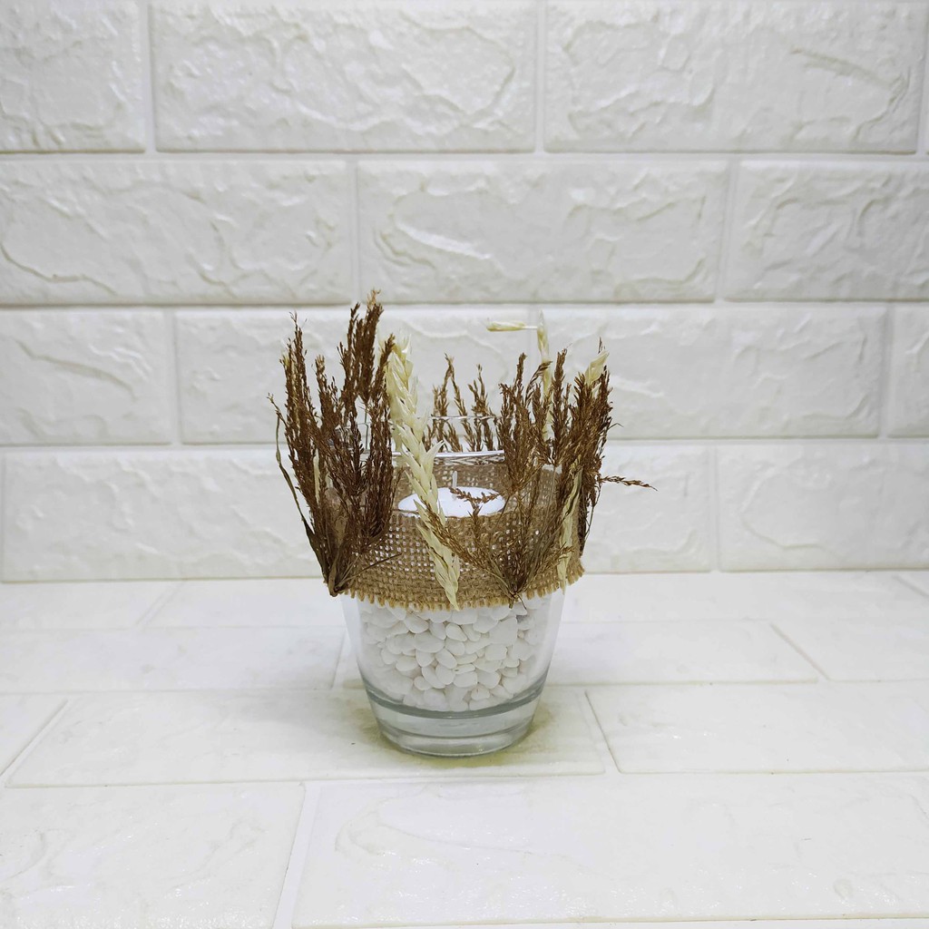 Aesthetic dried flower candles - tempat liin estetik