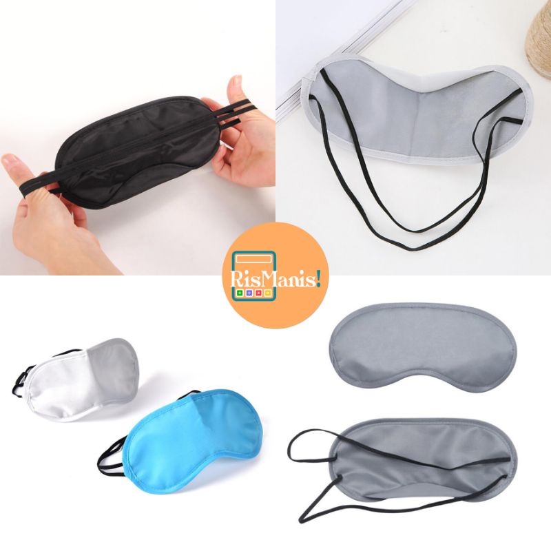 TRAVEL SLEEPING BLINDFOLD - Penutup Mata Tidur Polos Bahan Polyester Lembut Eye Mask Travelling Kacamata Tutup Mata Tidur Nyenyak