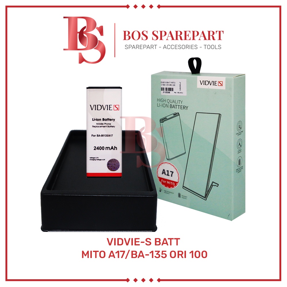 VIDVIE-S BATERAI MITO A17 / BA - 135 ORIGINAL 100 / BATTERY / BATRE