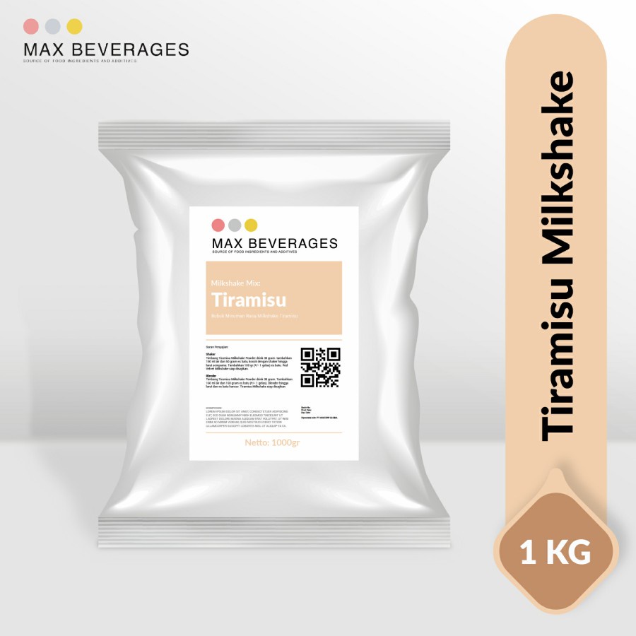 

TIRAMISU MILKSHAKE/ BUBUK MINUMAN TIRAMISU MILKSHAKE/ TIRAMISU MILKSHAKE POWDER 1KG