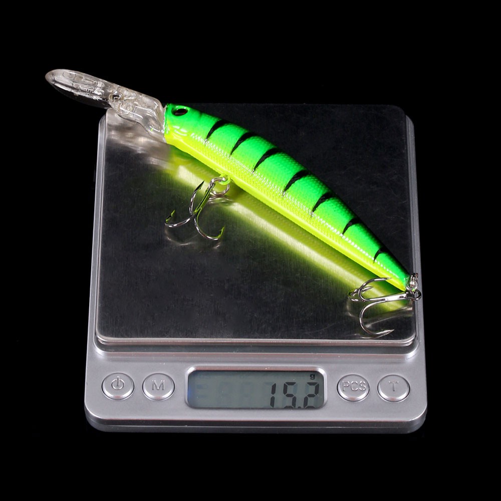 Hengjia 10pcs / Set Umpan Pancing Bentuk Ikan Minnow Lidah Panjang 14.5cm / 14.7g Floating Fishing Lure Diving 0.6-2.4m Fishing Tackle