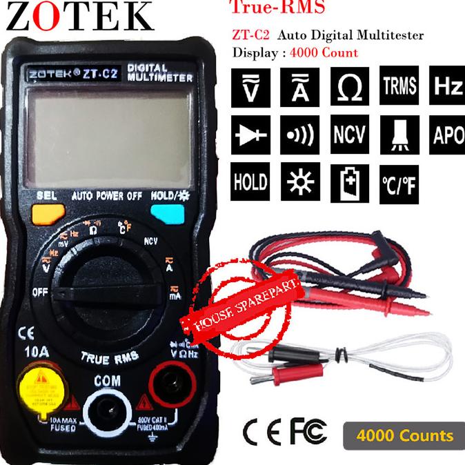 Zotek ZT-C2 Avometer Digital Multitester Digital Original AC/DC