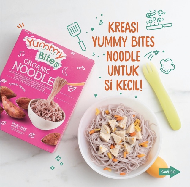 Yummy Bites Organic Baby Noodle 200gr /Mie Organic