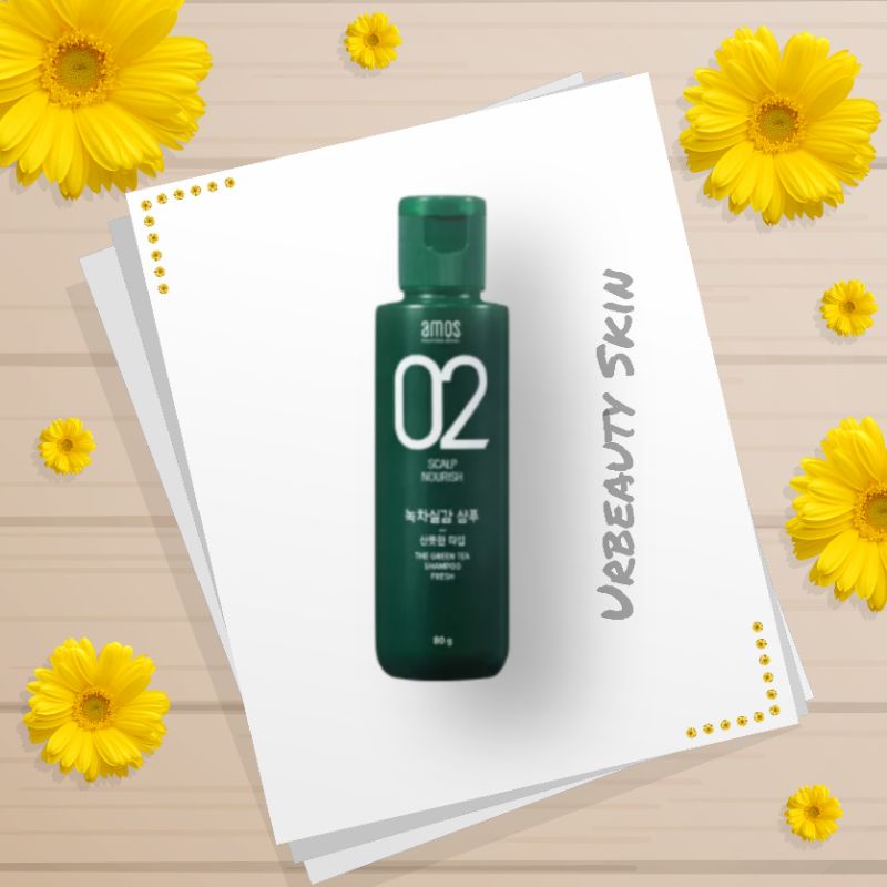 Amos The Green Tea Shampoo 80g - FREE SHEETMASK