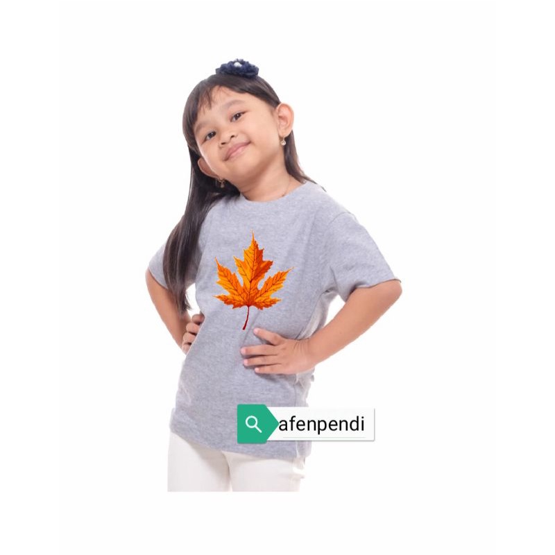 BAJU ANAK ANAK SABLON DIGITAL BERKUALITAS BISA UNISEX KATUN 30 S DAUN KETAPANG