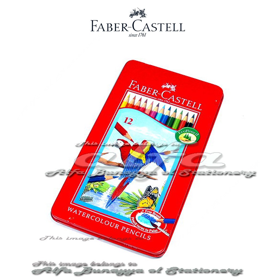 

Water Colour Pencil 12 Tin Case Faber Castell - Pensil Warna 12c Kaleng - Watercolour