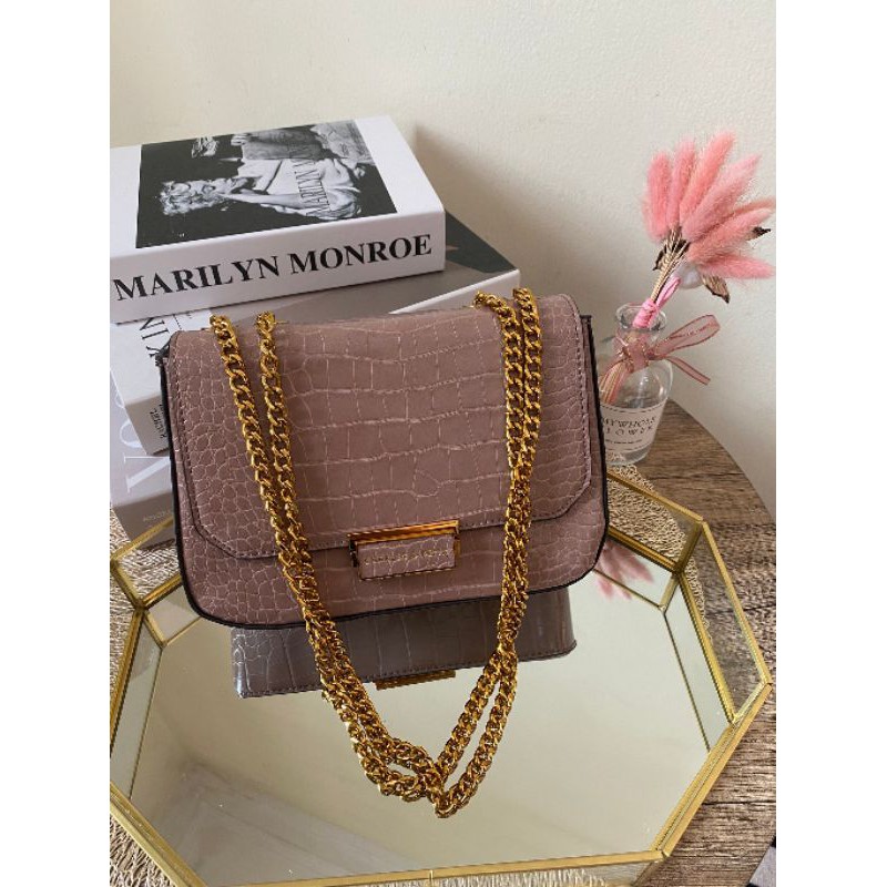 11.11 SALE | CK Croc-Effect Structured Crossbody Bag