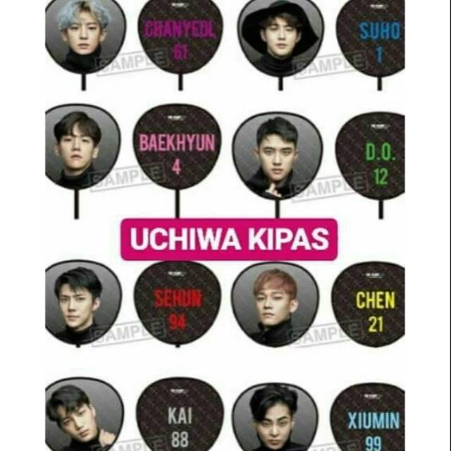 UCHIWA FAN EXO CHANYEOL SEHUN BAEKHYUN KAI D.O KYUNGSOO XIUMIN CHEN LAY