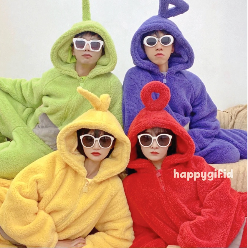 LALA PO TELETUBBIES TINKY WINKY DIPSY ONESIE BAJU TIDUR KOSTUM DASTER PIYAMA KIGURUMI