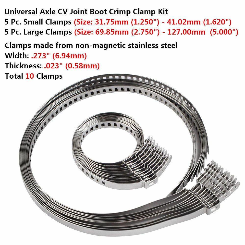 LANFY As CV Joint Universal Adjustable Stainless Steel Drive Shaft Clips Kit 31- Sambungan CV Driveshaft 41mm