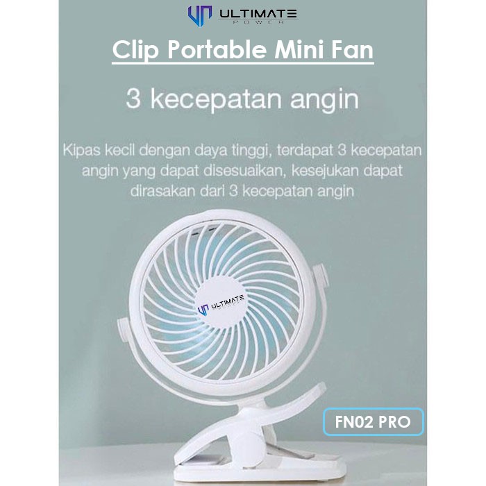 Kipas Angin Kecil Klip GARANSI RESMI Ultimate Power Clip Portable Mini Fan FN02 PRO Original100%