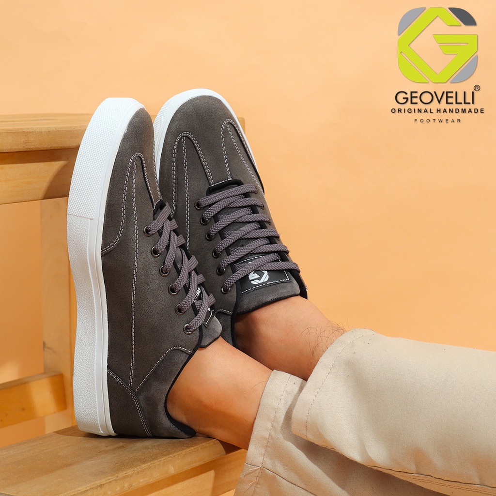 Gevelli Grey | Sepatu Abu Casual Sneakers Kasual Polos Original Pria Cowok Footwear New | 44-39