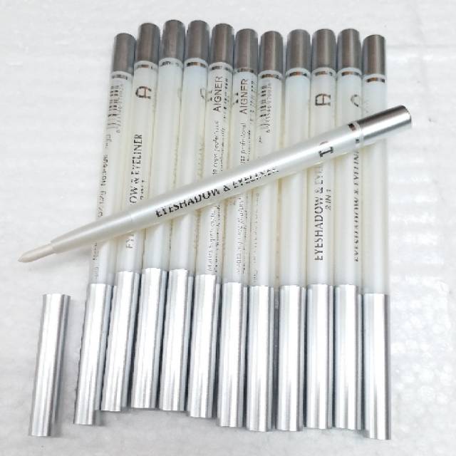 EYESHADOW &amp; EYELINER PENSIL EIGNER HITAM &amp; SILVER / lusinan