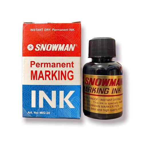 ISI REFILL TINTA SNOWMAN PERMANENT / MARKING INK - HITAM