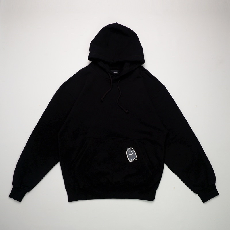 FAITH FADE CHILDHOOD MEMORIES - Smiley Ghostey Small Hoodie (Black)