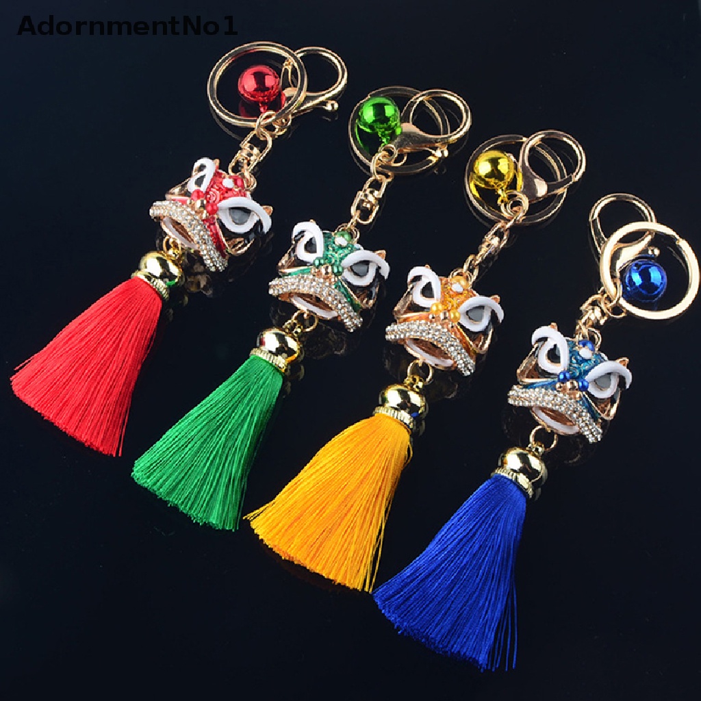 [AdornmentNo1] 1Pc Chinese Festival Lion Dance Car Keychain Crystal Lucky Mascot Key Chain [new]