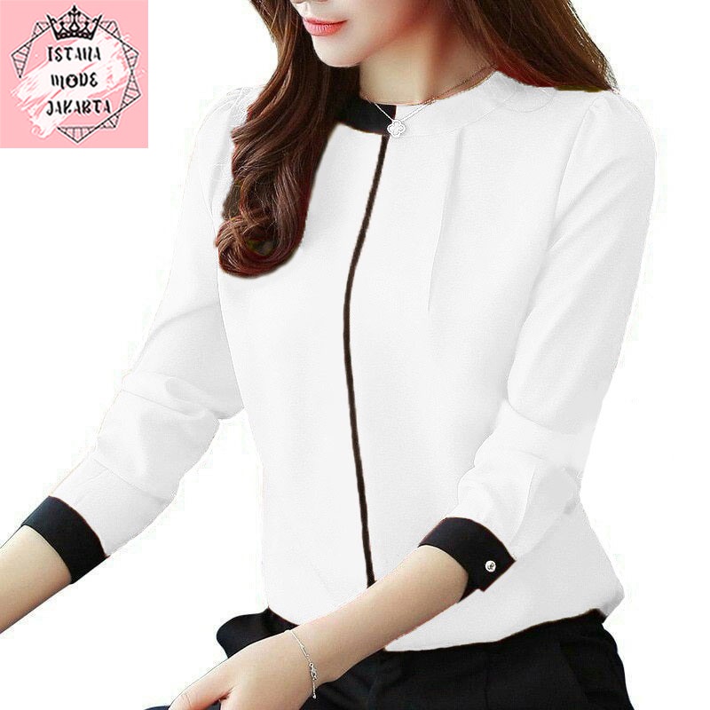 ISTANA MODE JAKARTA Verra baju atasan wanita terbaru blouse korean style blouse wanita lengan panjang-5