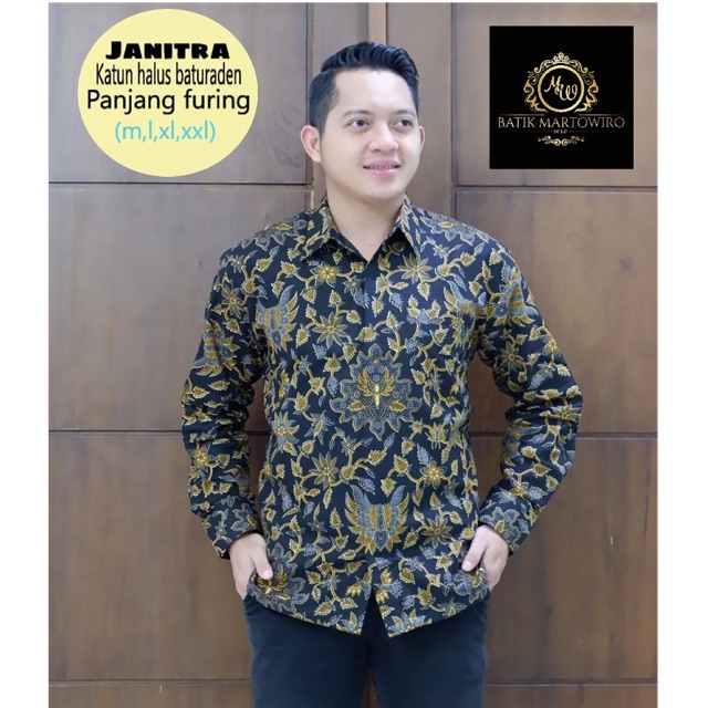 Batik Pria JANITRA FULL FURING Katun Halus Baturaden Ori Solo