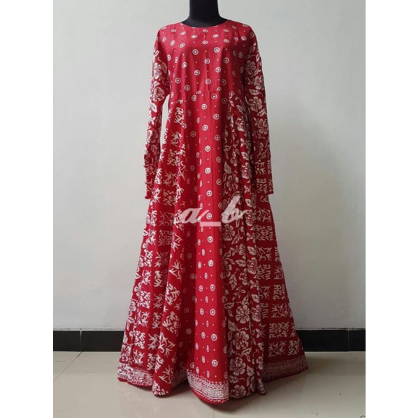 Gamis Ayunia-Custom Made-Pre Order-Gamis Batik- Abaya Wanita Muslimah Syar'i-Sarimbit Batik-Custom S
