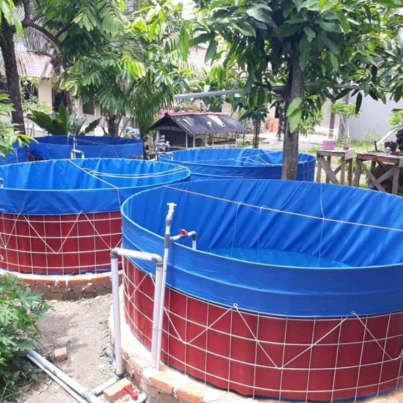 kolam terpal bulat D.10 T1.20. bahan orchid semi karet