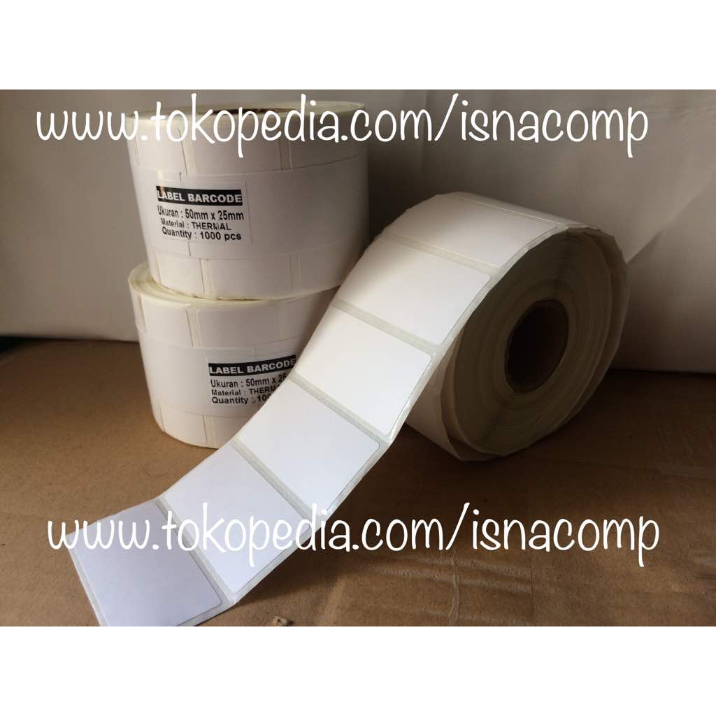 

Label Barcode Thermal Direct Thermal 50 x 25mm isi 1000 label Murah se-SHOPEE