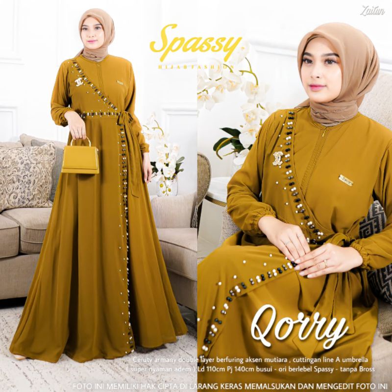 Qorry-Gamis Wanita Terbaru bahan Ceruty Armany Original by Spassy