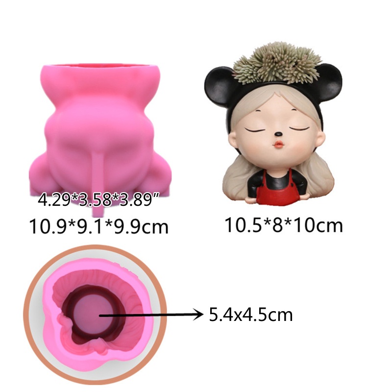 Siy Cetakan Pot Bunga Resin Epoksi Bentuk Anak Perempuan Bahan Silikon Untuk Dekorasi Rumah Diy