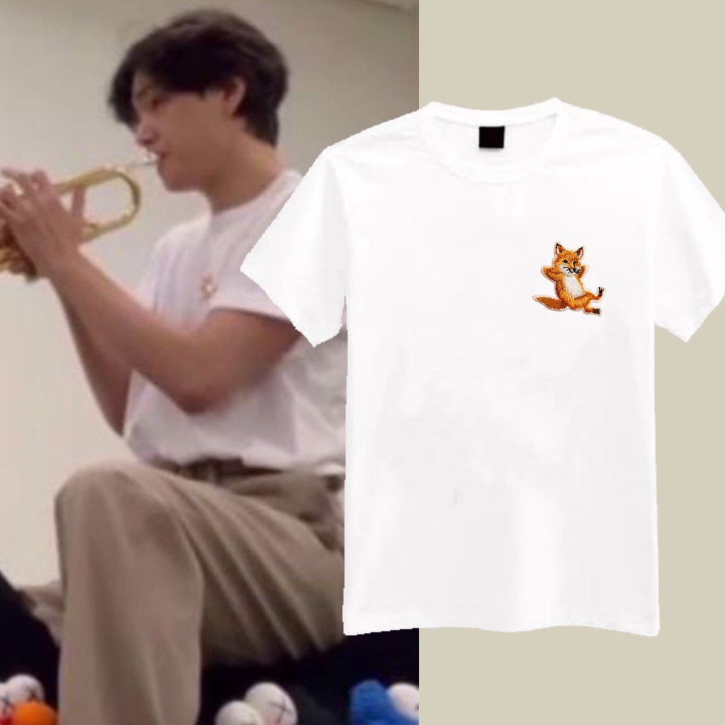 Kaos bts taehyung logo fox santuy