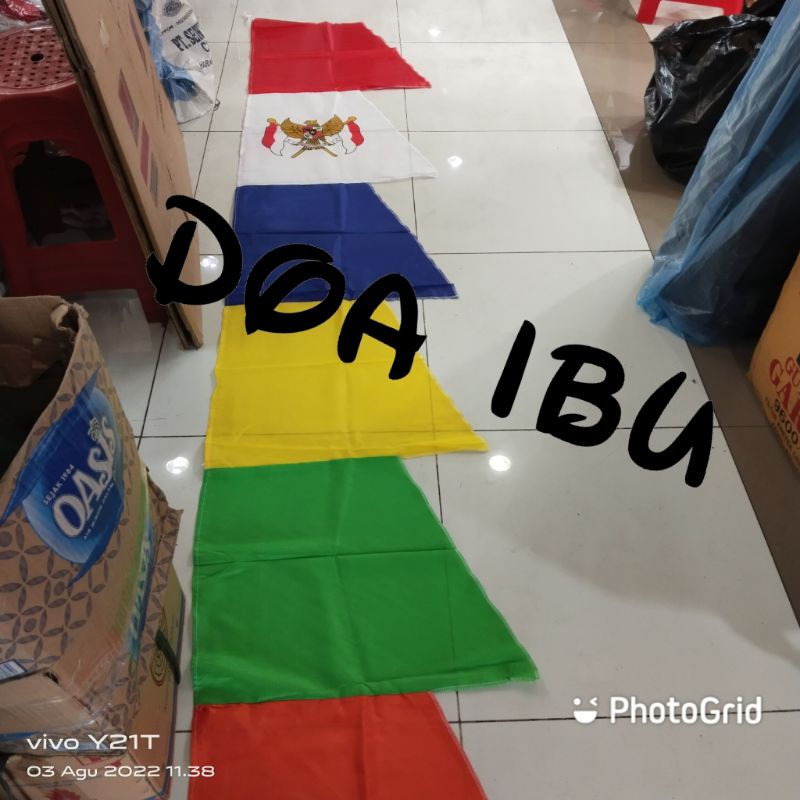 

best seller umbul-umbul warna warni zig-zag 3meter garuda ready stock