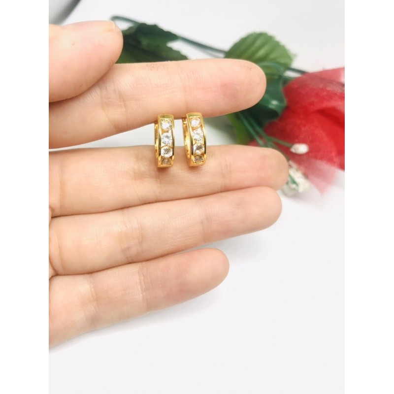 Anting Jepit Permata Cantik Gold Casual Xuping