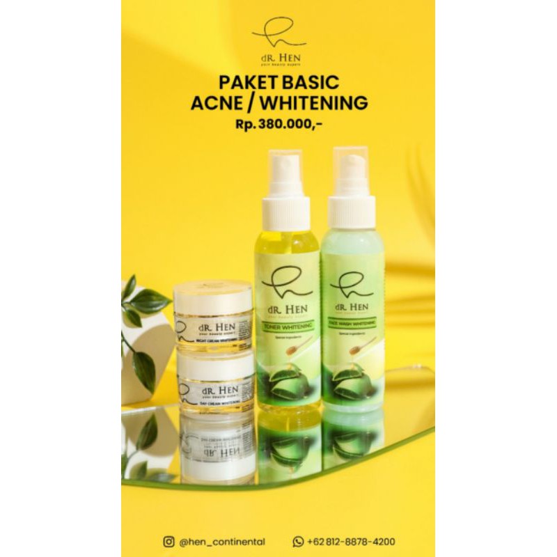 Paket basic acne / whitening dR. Hen skincare