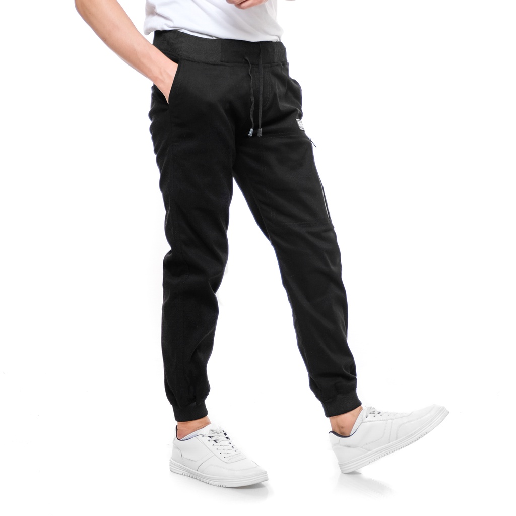 Celana Panjang Joger Pria Jogger Pants Cowok Premium Saku Resleting Waterproof