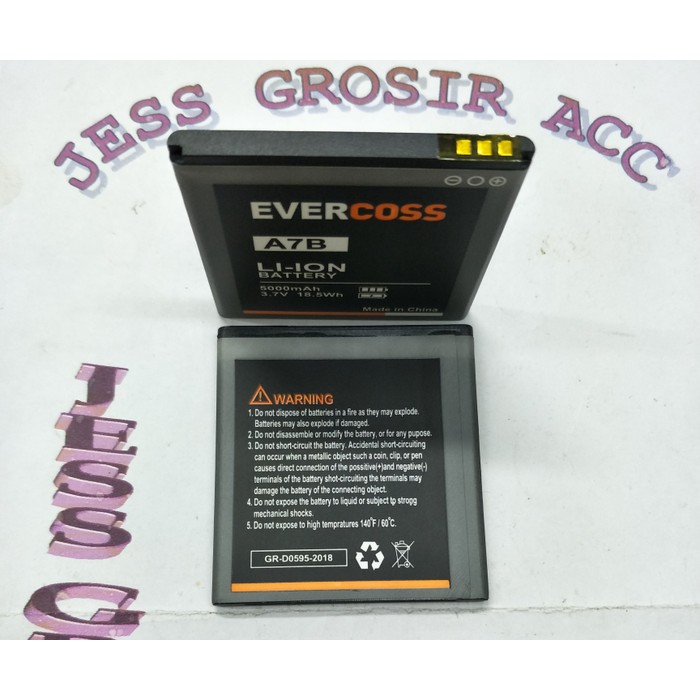 Baterai Battery Evercross Evercoss Cross A7B Double Power 5000Mah - Hitam