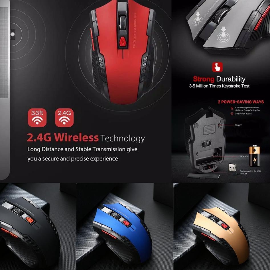 Mouse GAMING Wireless MOUSE 6D USB 2.4GHz Optical Mouse POZNER