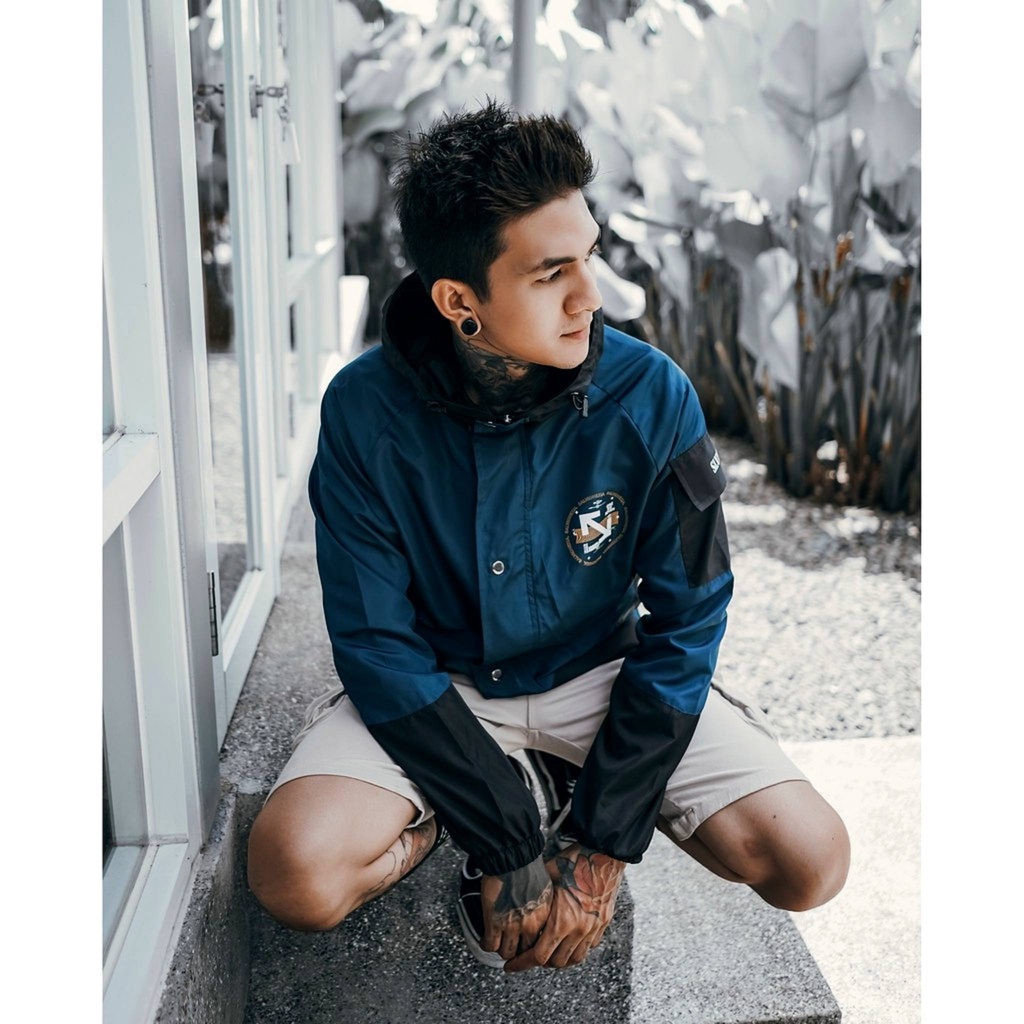 Jaket Outdoor Casual  SLVHX Blue Black - Jacket  Parasut Pria Murah Keren