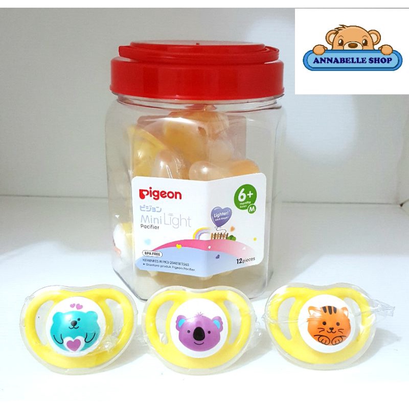 Pigeon Empeng Pacifier Minilight ekonomis toples size M 6 bulan