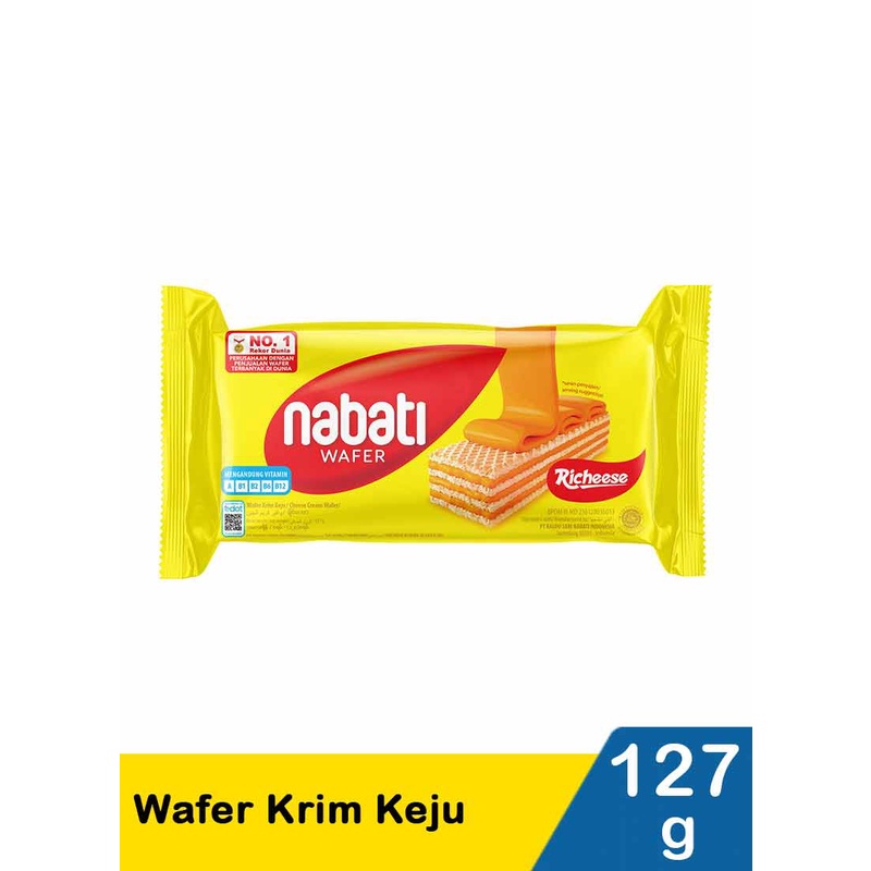 

Richeese Nabati Wafer kemasan coklat dan keju 127gr