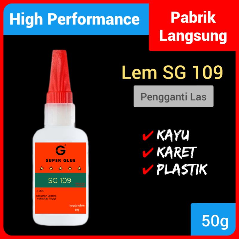 

(50g) Super Glue 109/SG109/Lem Las/Welding Glue/Oily Glue/Lem Serbaguna Super