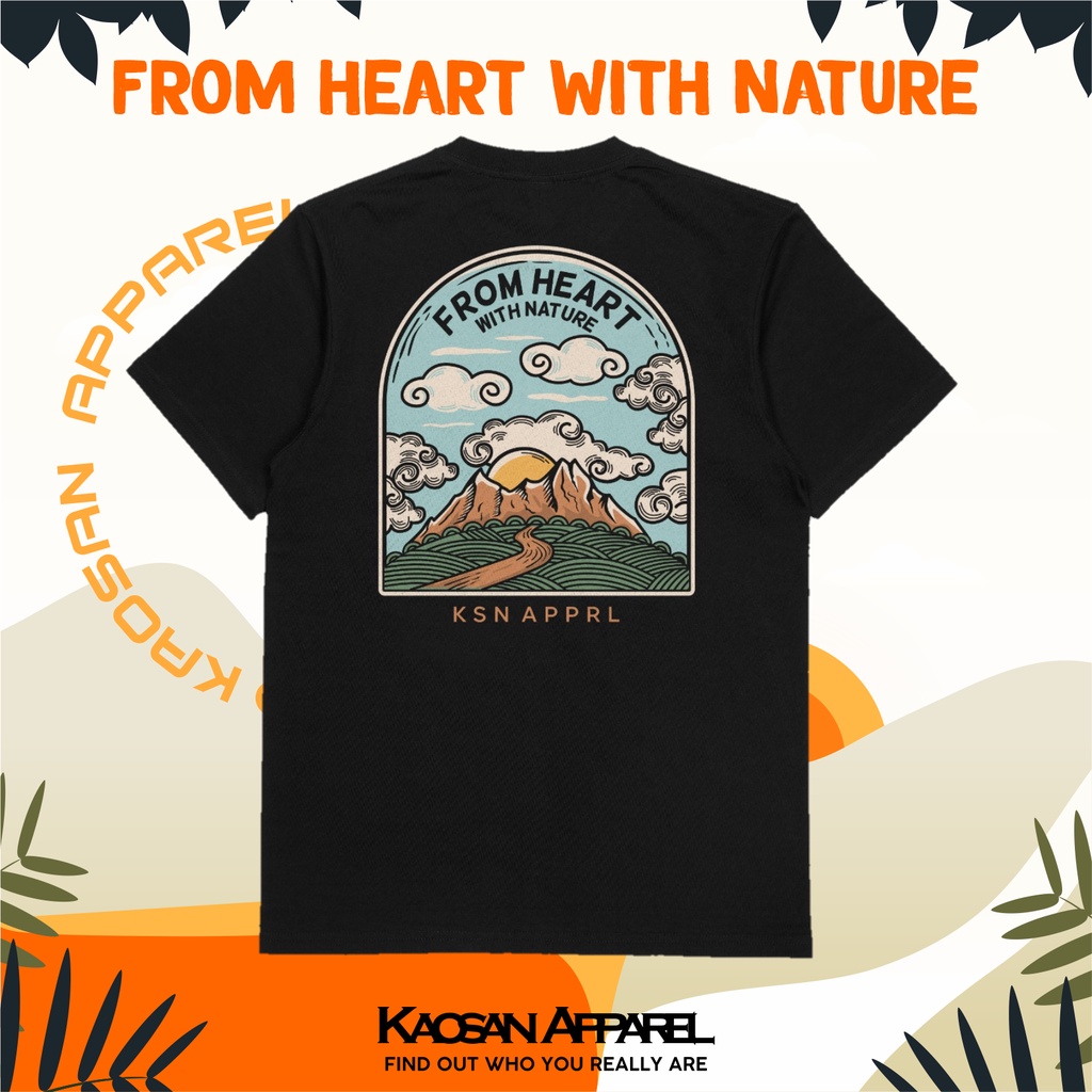 Kaos Pendaki Gunung "Form Heart With Nature" - Kaos Pendaki Gunung/kaos Pendaki/Kaos Pendaki Indones