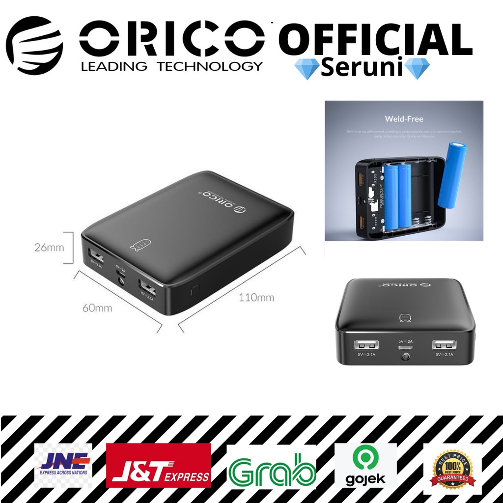 (SERUNI) ORICO MP-2U DIY Case Powerbank / Module 5V 2.4A 12 WATT