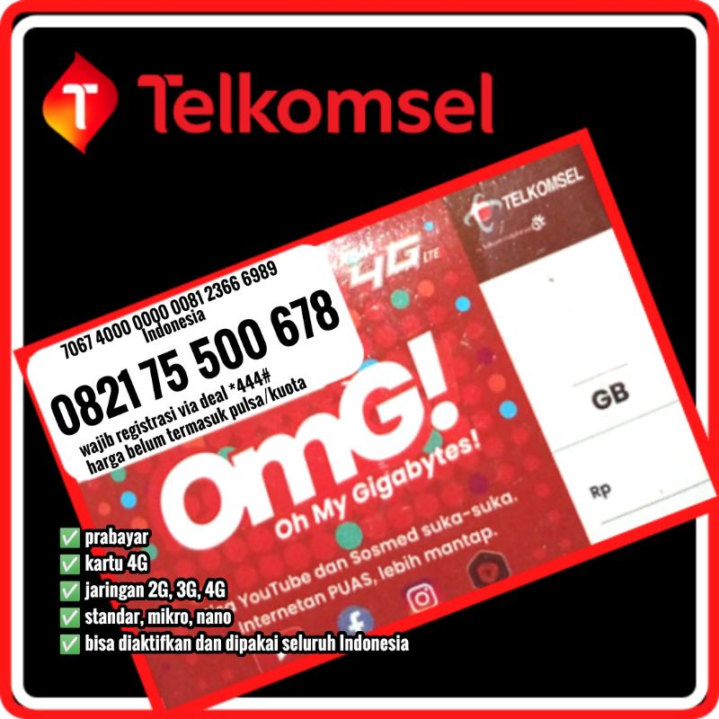 Kartu perdana nomor cantik telkomsel simpati 4G LTE ratusan urut naik 500 678