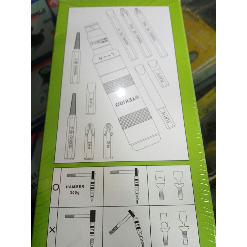 tekiro IM 0921 obeng ketok set 11 pcs impact driver 11pcs