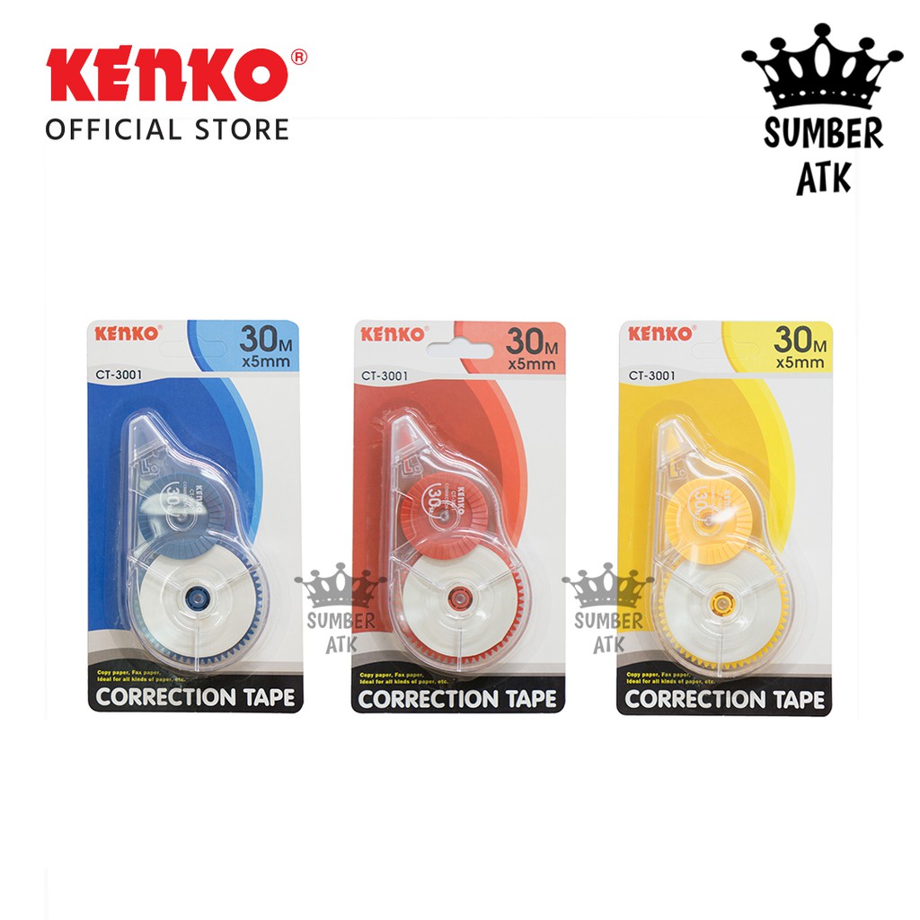 

KENKO CORRECTION TAPE CT 3001 ( 30 Meter x 5MM ) TIP-EX Roll correction tape 30m