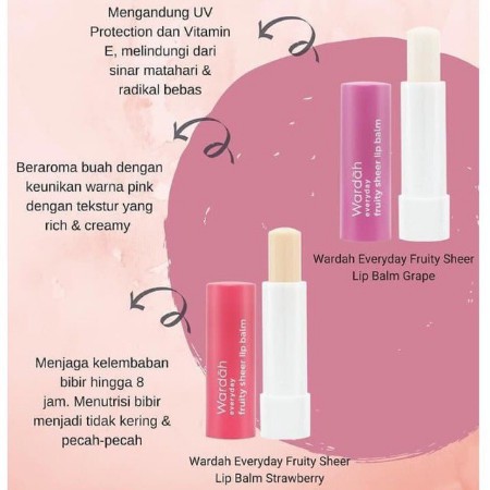 WARDAH Everyday Fruity Sheer Lip Balm bpom / lip balm wardah