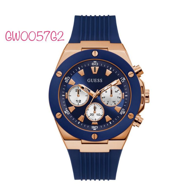 JAM TANGAN GUESS PRIA GW0057G2 STRAP RUBBER ORIGINAL BM