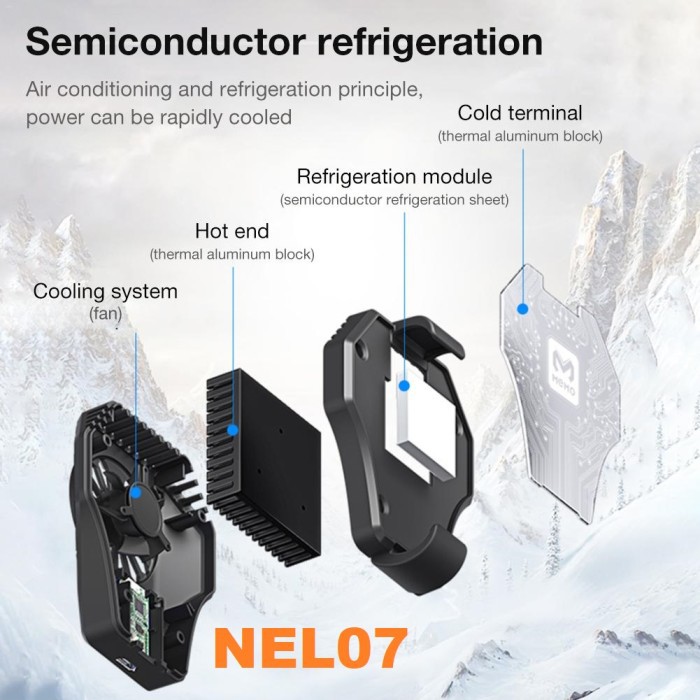 Original Memo DL01 Fancooler/ Pendingin HP /Coolingfan Gaming /Mobile Phone Radiator/Phone cooler/Funcooler/Kipas Pendingin Hp