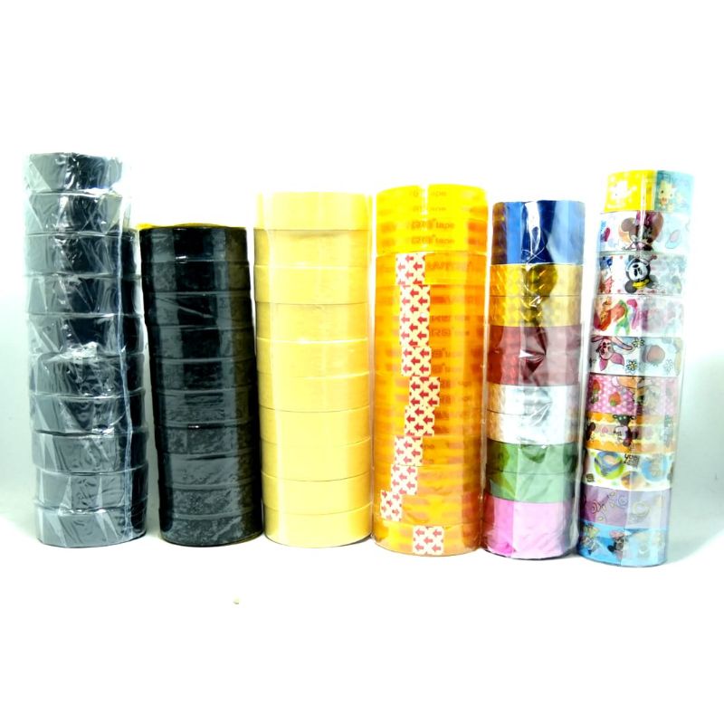 

(1Slop=isi 10 pcs) Isolasi Listrik / Isolasi Hitam / Isolasi Kecil Montana / Isolasi kecil Motif Fancy / Isolasi Metalik / Isolasi Warna